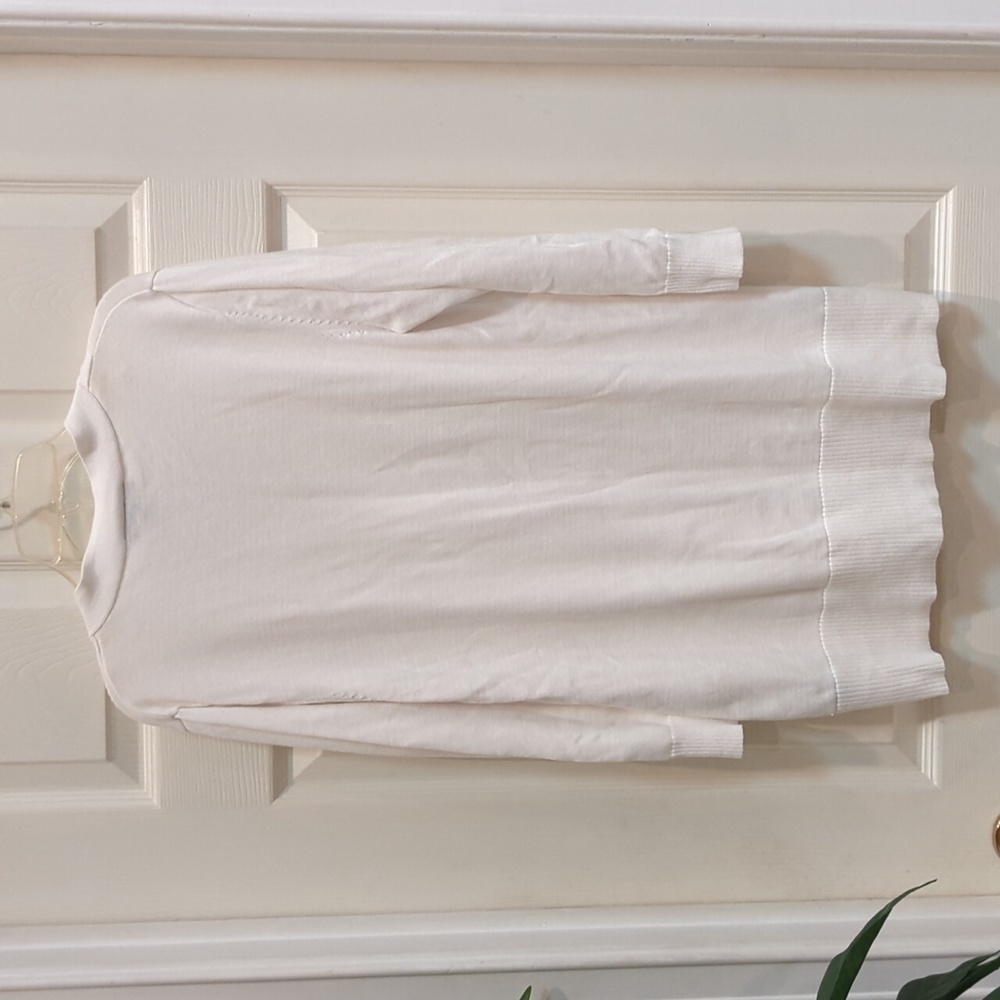 B*Design Women's White 3/4 Sleeve Cardigan Size XL 100% Cotton - Picture 5 of 7